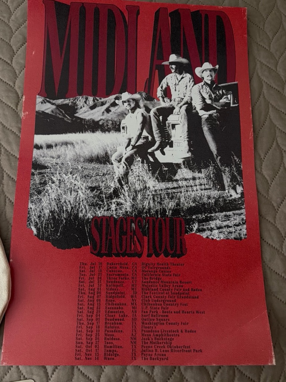 Midland Red Poster Wall Art - Vintage Tour Design vip mech from midland tour